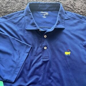 Masters Tech Augusta National Blue Green‎ Golf Polo Shirt Mens L